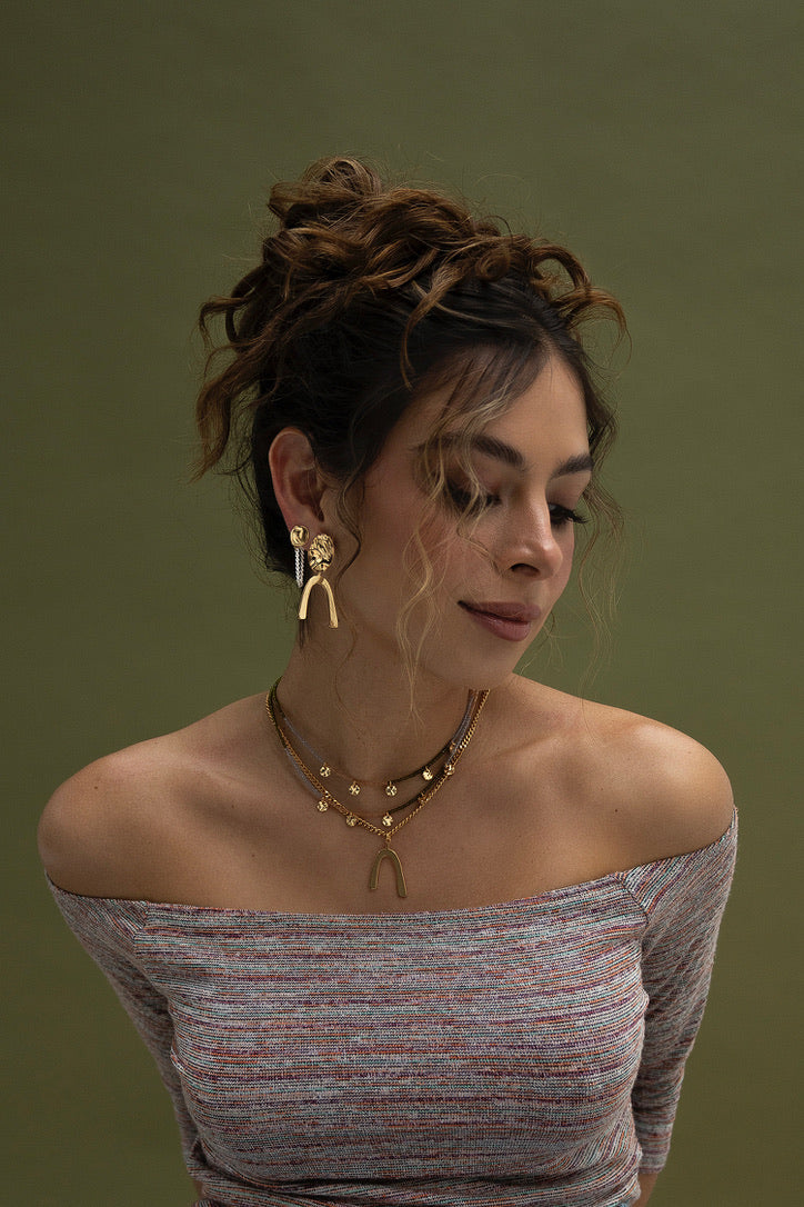 ZOE Duo Tone Chain studs