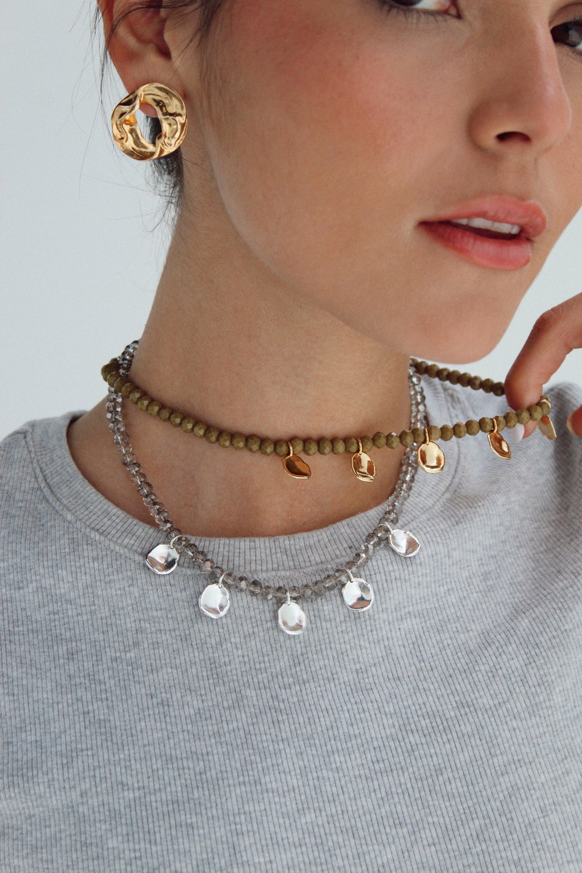 PETAL NUDE Silver Necklace