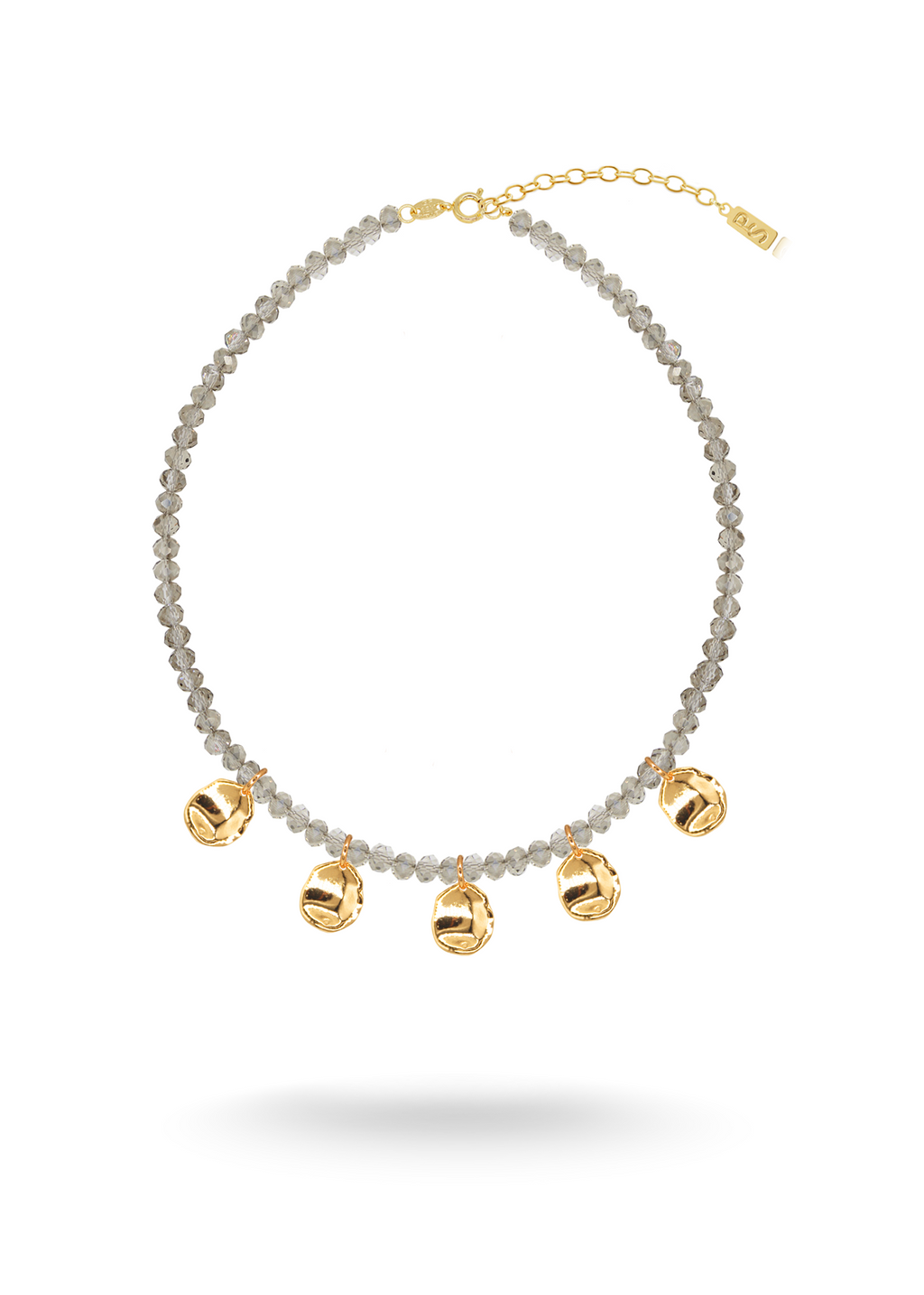 PETAL GRAY Gold Necklace