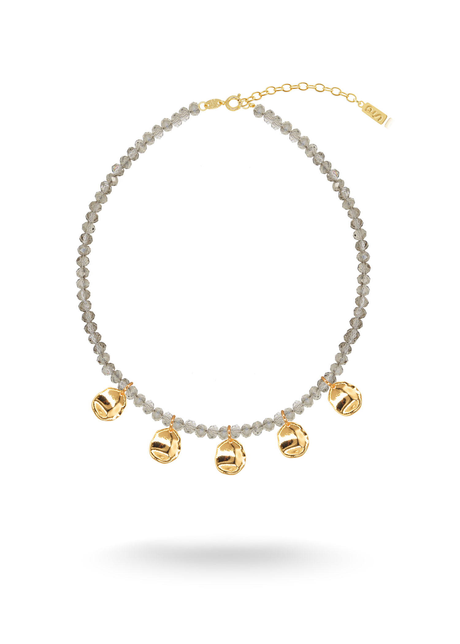 PETAL GRAY Gold Necklace