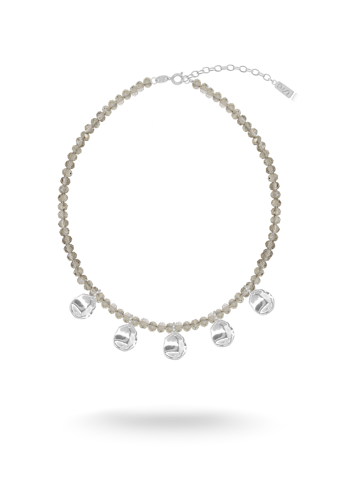 PETAL GRAY Silver Necklace