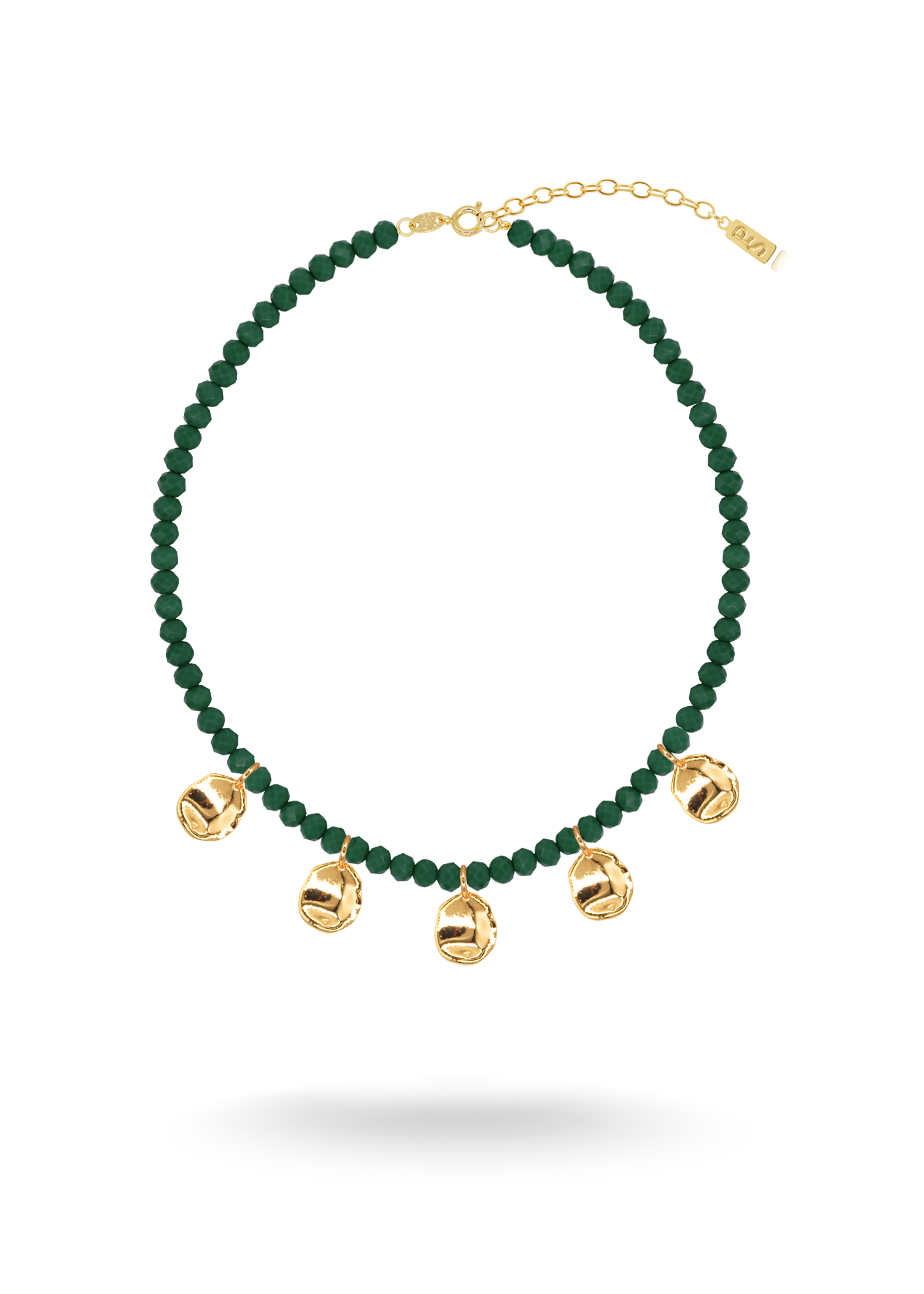 PETAL EMERALD Gold Necklace