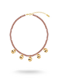 PETAL PLUM Gold Necklace