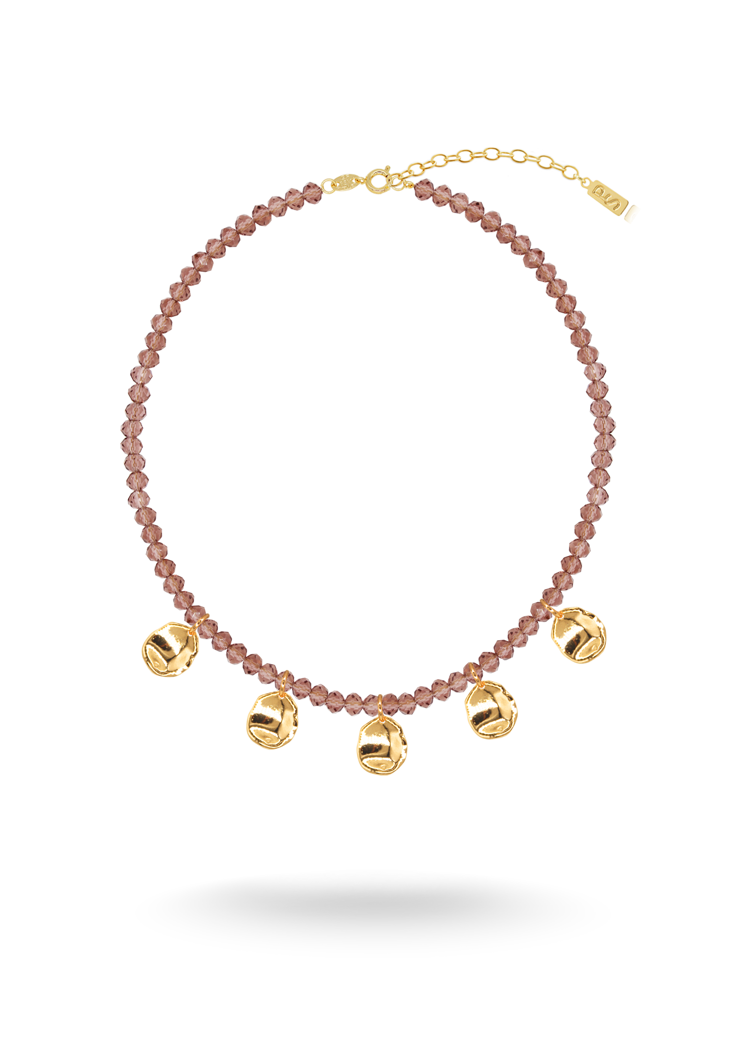 PETAL PLUM Gold Necklace