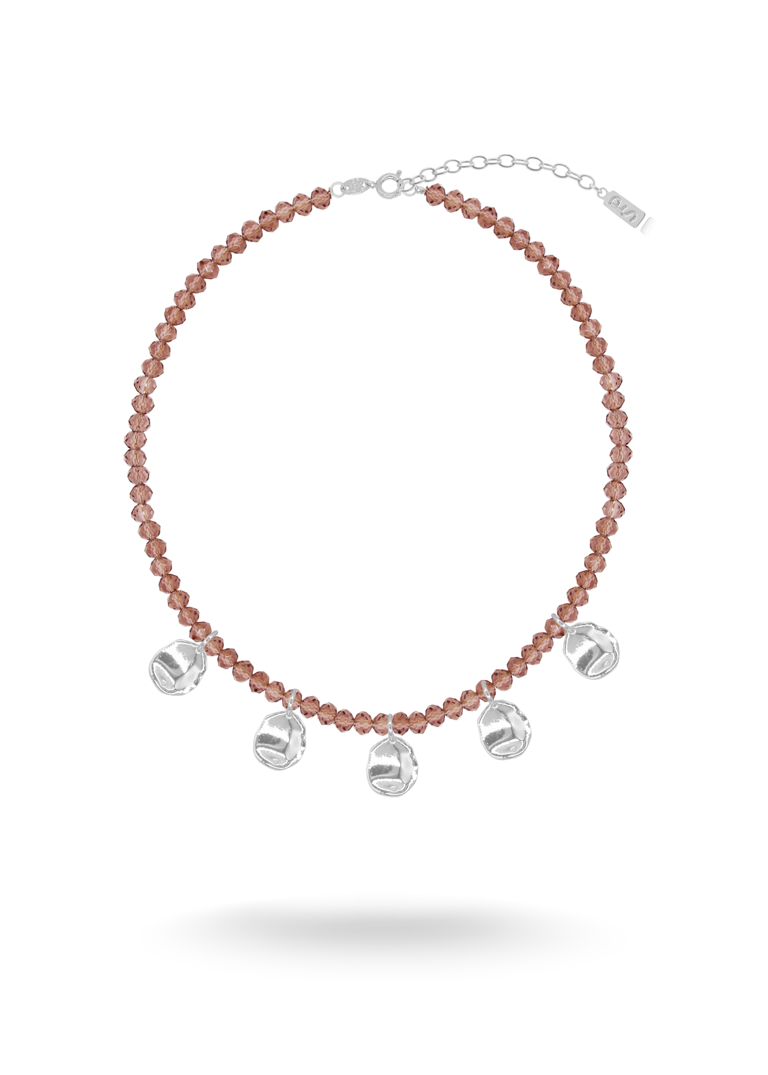 PETAL PLUM Silver Necklace